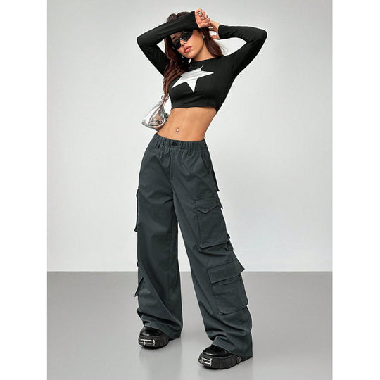 Damen Cargo-Hose mit weitem Schnitt und praktischen Taschen EB