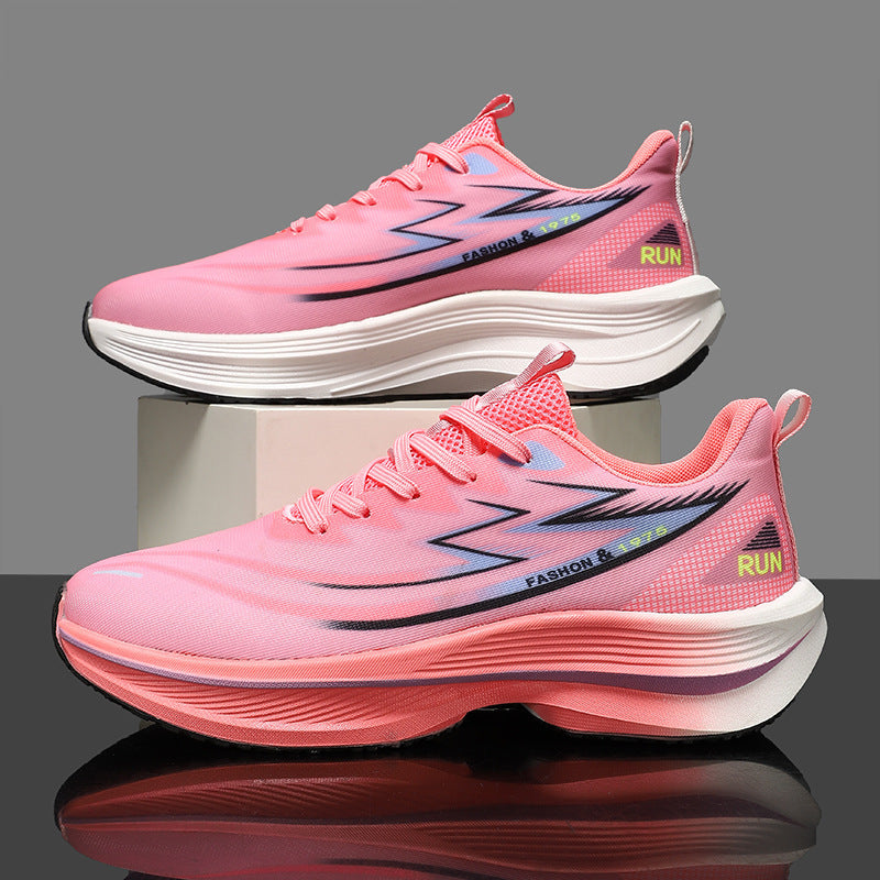 Unisex gedämpfte Straßenlauf-Sneaker mit doppelschichtiger Komfort-Zwischensohle und reflektierenden Designstreifen EB