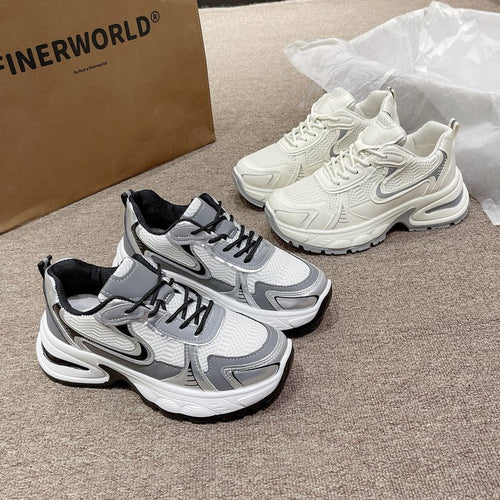 Damen Sportliche Lauf-Sneaker mit atmungsaktiver Mesh-Oberfläche und dämpfender Sohle EB