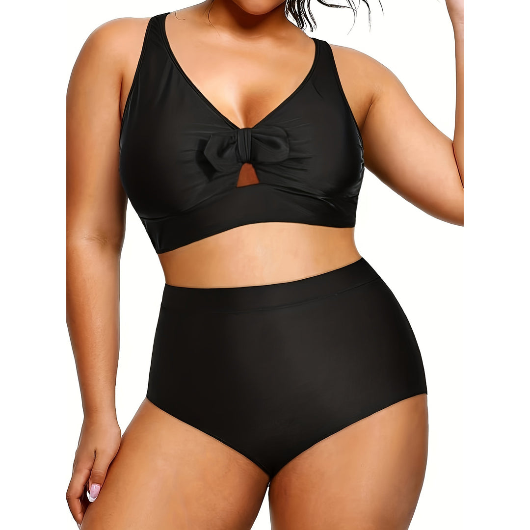 Damen Hochtailliertes Bikini-Set mit modischem Cut-Out EB
