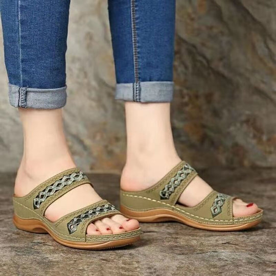 Damen Bequeme und modische Riemen-Pantoletten EB