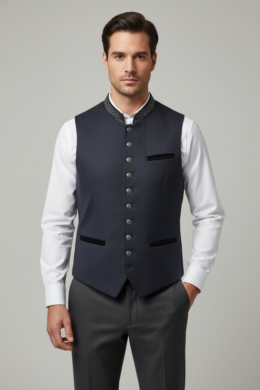 Elegante Graue Trachtenweste