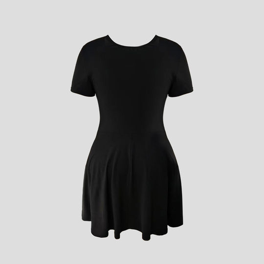 Damen Cocktailkleid mit tiefem V-Ausschnitt und Schleifendetail EB