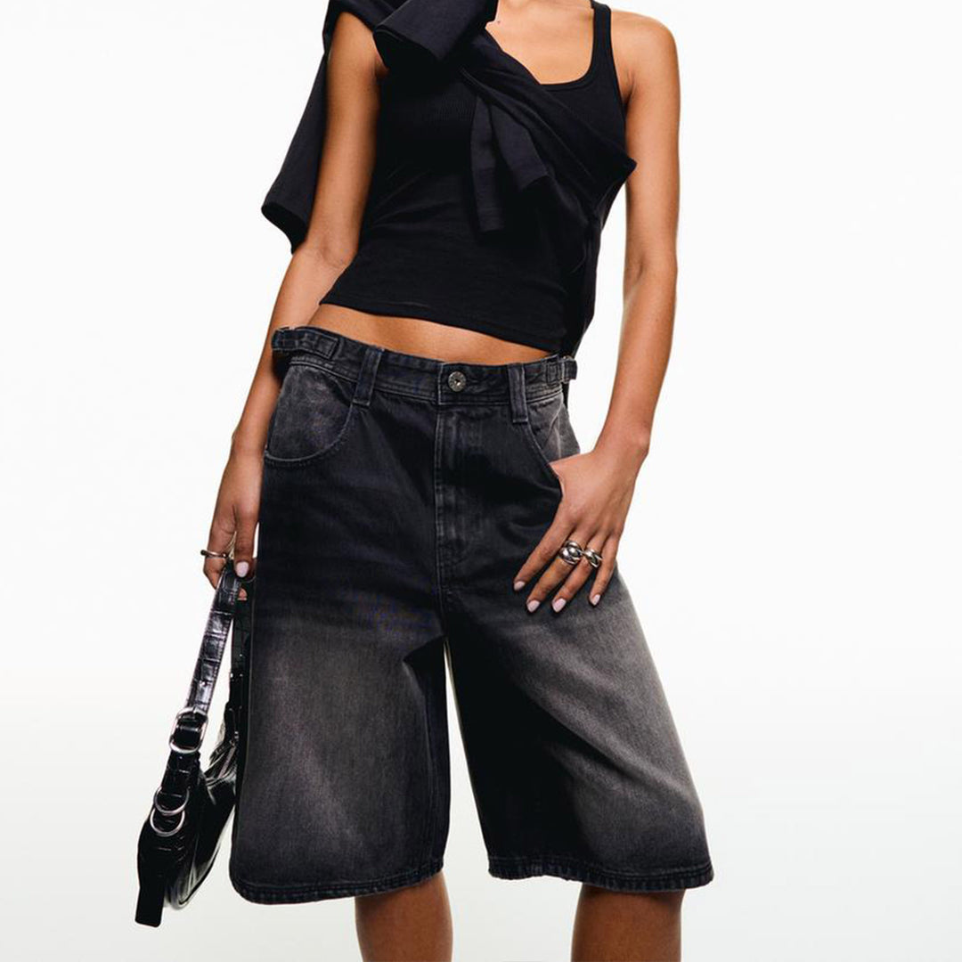 Damen Denim-Shorts mit lässigem Schnitt und mittlerer Leibhöhe EB