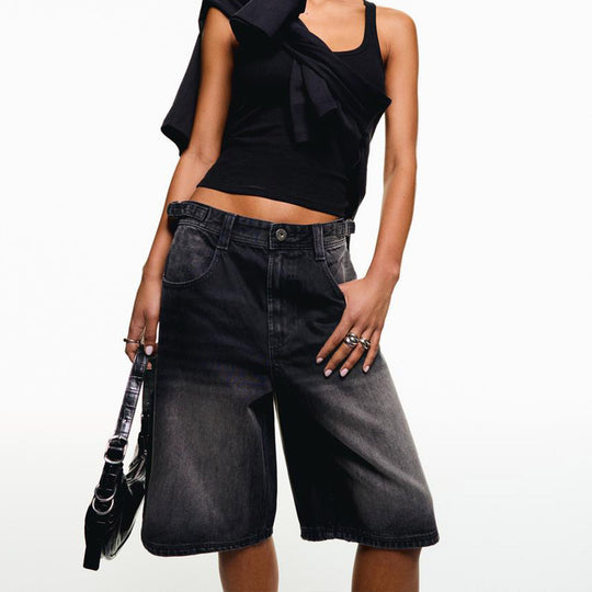 Damen Denim-Shorts mit lässigem Schnitt und mittlerer Leibhöhe EB