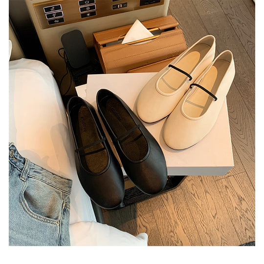 Damen elegante Ballerinas mit modischem Riemchendesign EB