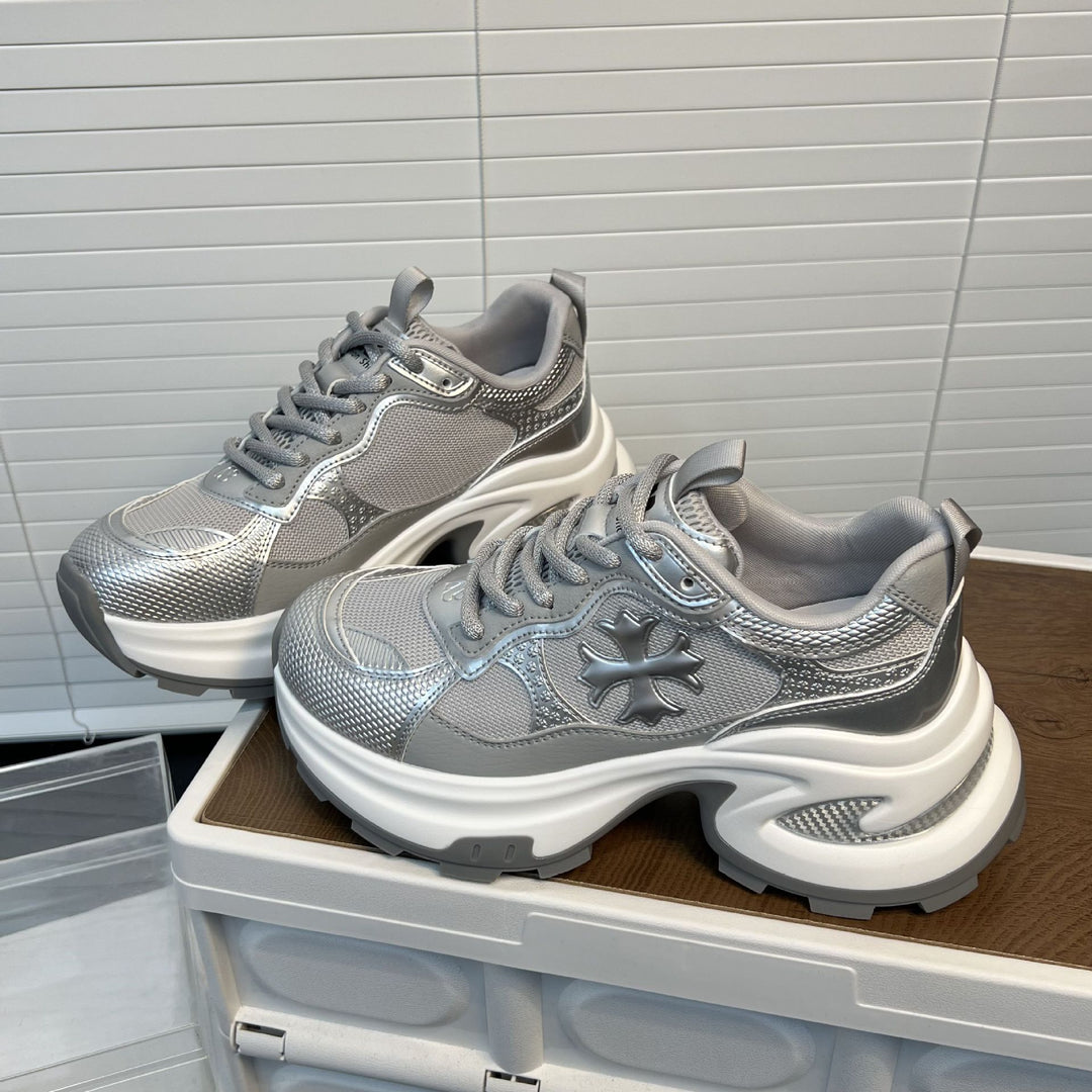 Damen Chunky Sneakers mit atmungsaktiver Mesh-Oberfläche und stabiler Sohle EB
