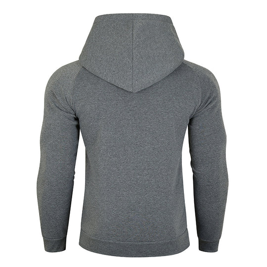 Herren Kapuzenpullover mit asymmetrischem Reißverschluss und hohem Kragen EB