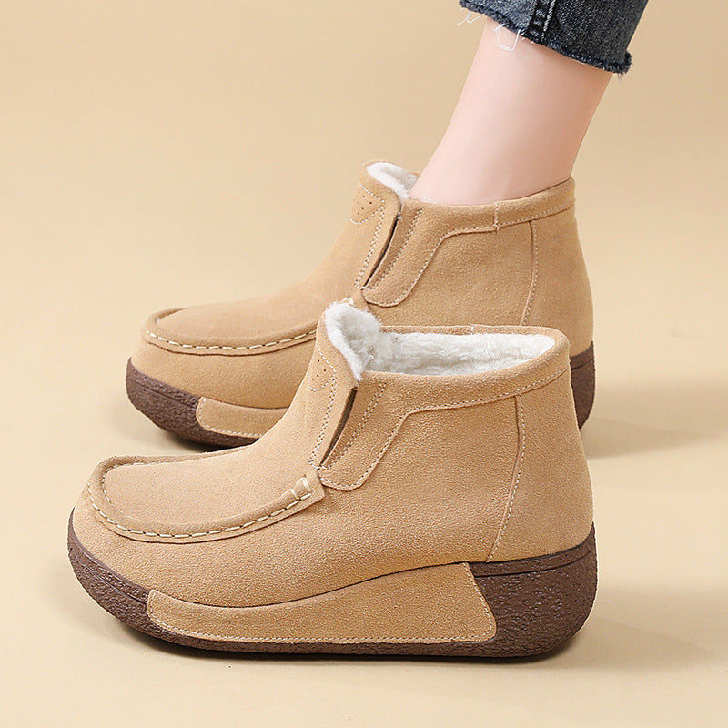 Damen Komfortable Warmgefütterte Stiefeletten mit rutschfester Sohle EB