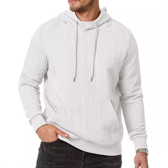 Herren Kapuzenpullover mit strukturiertem Kabelstrickmuster EB