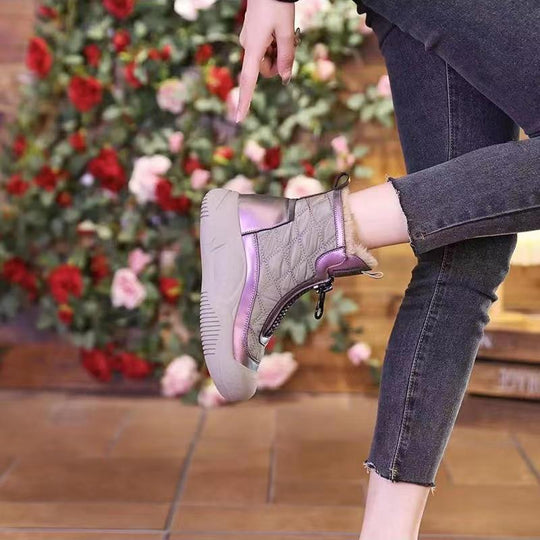 Damen Modische Winterboots mit atmungsaktivem Innenfutter und rutschfester Sohle EB