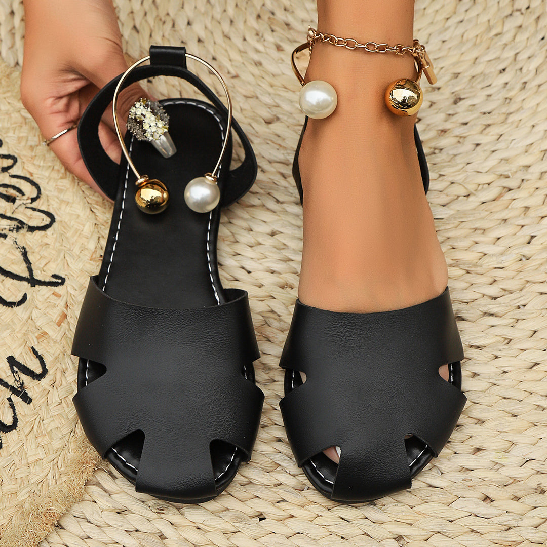 Damen Komfortable und modische Sommerschuhe mit offener Zehenpartie EB