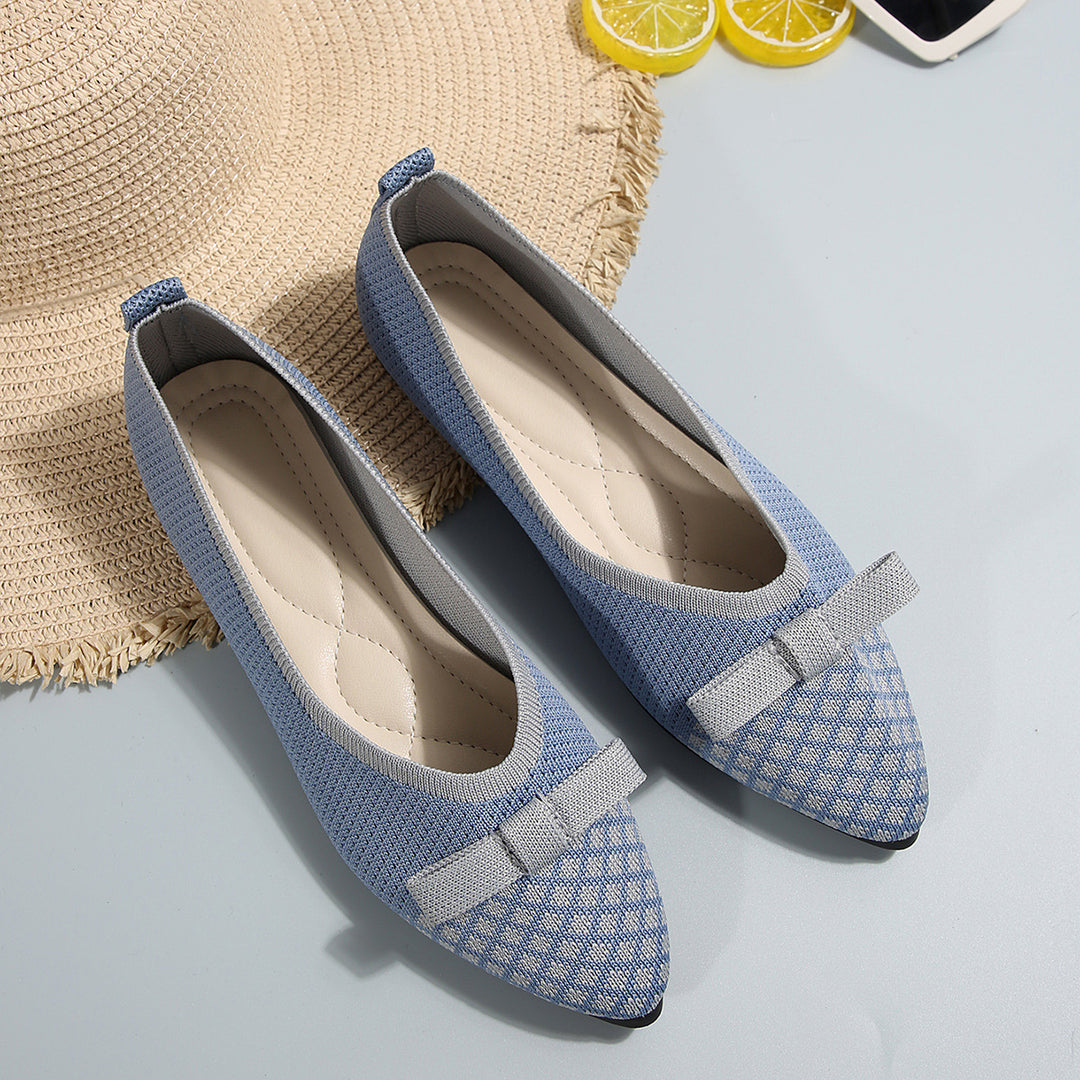 Damen spitze Ballerinas mit dekorativem Schleifen-Detail EB