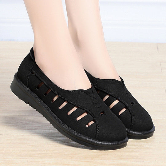 Damen Atmungsaktive Slip-On Ballerinas mit angenehm flexiblem Fußbett EB