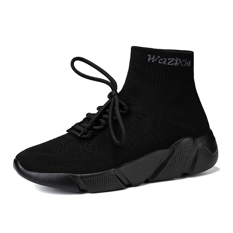 Damen Hochgeschnittene Sport Sneakers mit elastischem Strick-Obermaterial EB