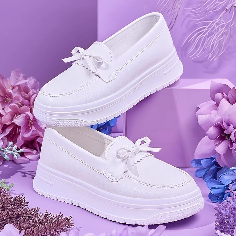 Damen Komfortable Slip-On Sneakers mit eleganter Schleife EB