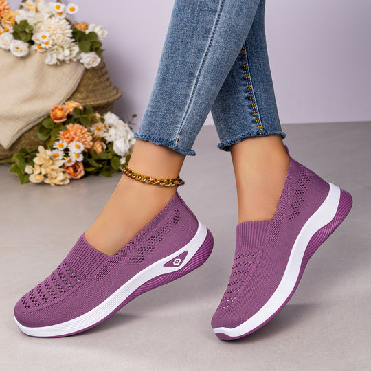 Damen Bequeme und atmungsaktive Slip-On Sneakers mit elastischem Obermaterial EB 1774525960