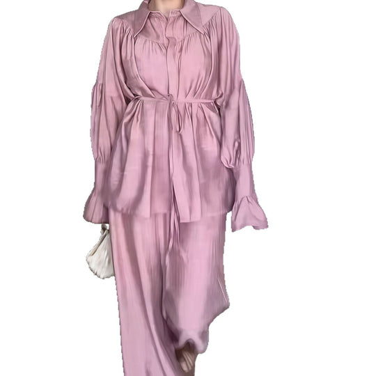 Damen Schicke Bluse und weite Hose im eleganten Look EB