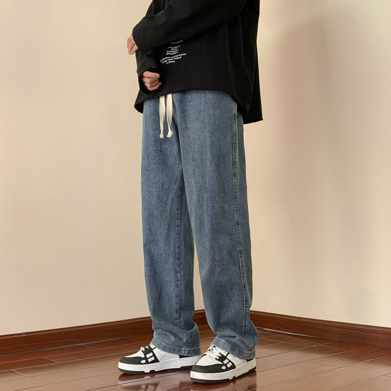 Herren lässige Denim-Hose mit bequemem Schnitt und elastischem Bund EB