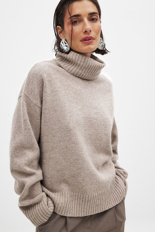 Damen feiner Rollkragenpullover aus weichem Strick EB