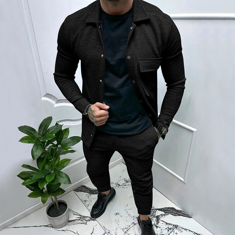 Herren modisches Freizeitanzug mit strukturiertem Design EB