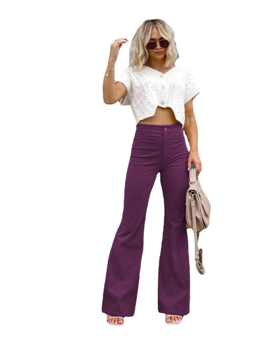 Damen Modische Hochbund-Flared-Jeans EB