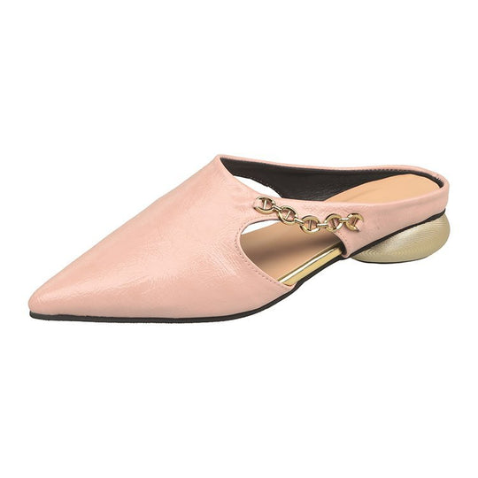 Damen elegante Mules mit modischem Kettenakzent EB