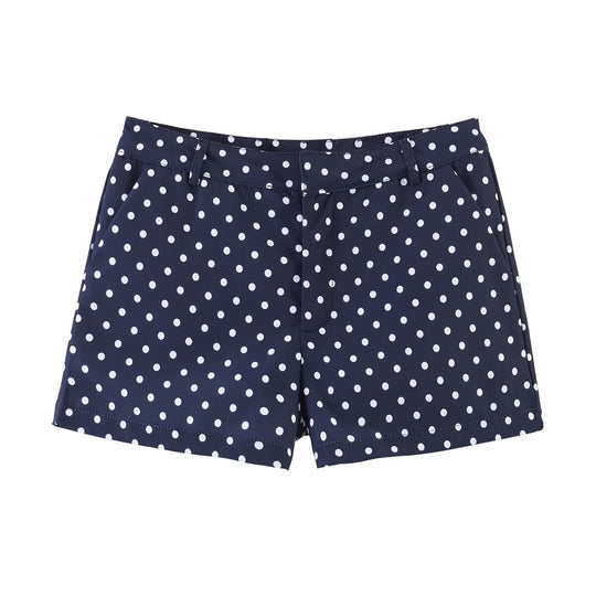 Damen nan weite High-Waist Schlaghose mit Punkteprint und elastischem Bund EB