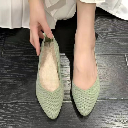 Damen elegante und atmungsaktive Ballerinas mit flexiblem Fußbett EB