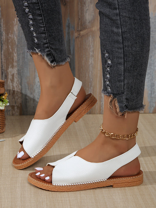 Damen Komfortable Sandalen im offenen Design mit geflochtenem Absatz EB