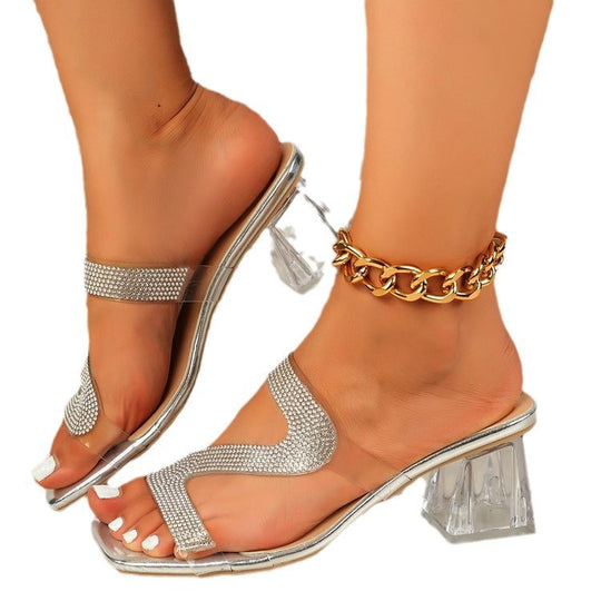 Damen Acrylabsatz Sandalen EB