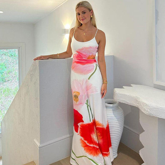 Damen Maxikleid mit floralem Muster EB