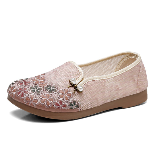 Damen Bequeme und modische Ballerinas mit feinem Blumenmuster EB