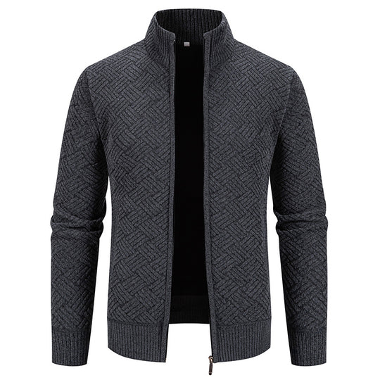 Herren Strickjacke mit modernem Karomuster EB