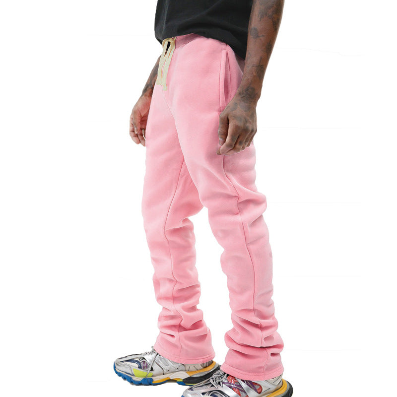 Herren nan lockere Sweatpants mit elastischem Komfortbund, Kordelzug, Fleece-Innenfutter und geradem Bein EB