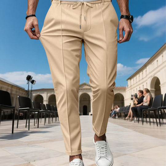 Herren moderne Chinohose mit bequemem elastischem Bund und praktischen Seitentaschen EB