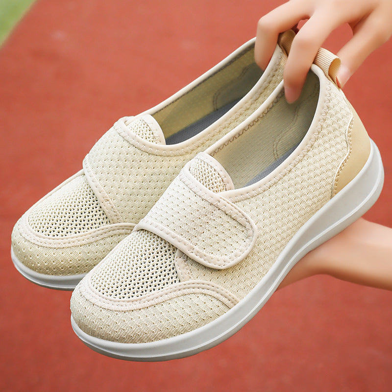Damen Bequeme Freizeitschuhe mit praktischem Klettverschluss und atmungsaktivem Mesh-Obermaterial EB