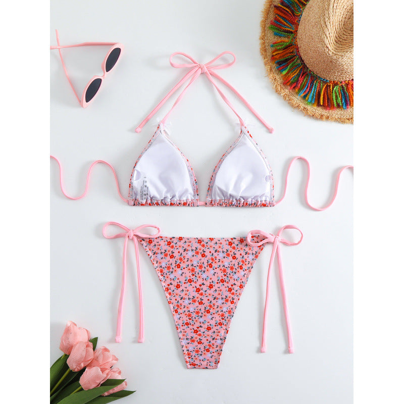 Damen Blumiger Triangel-Bikini EB
