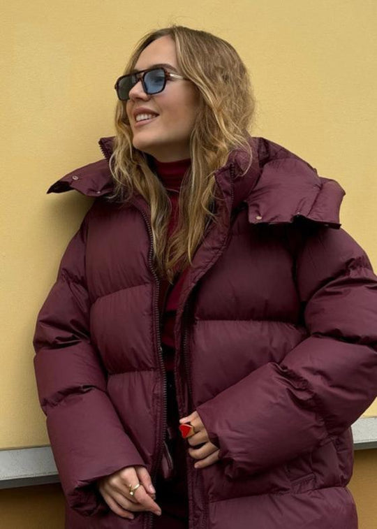 EB | Burgundy Puffer Jacket - Luxe Winter Komfort