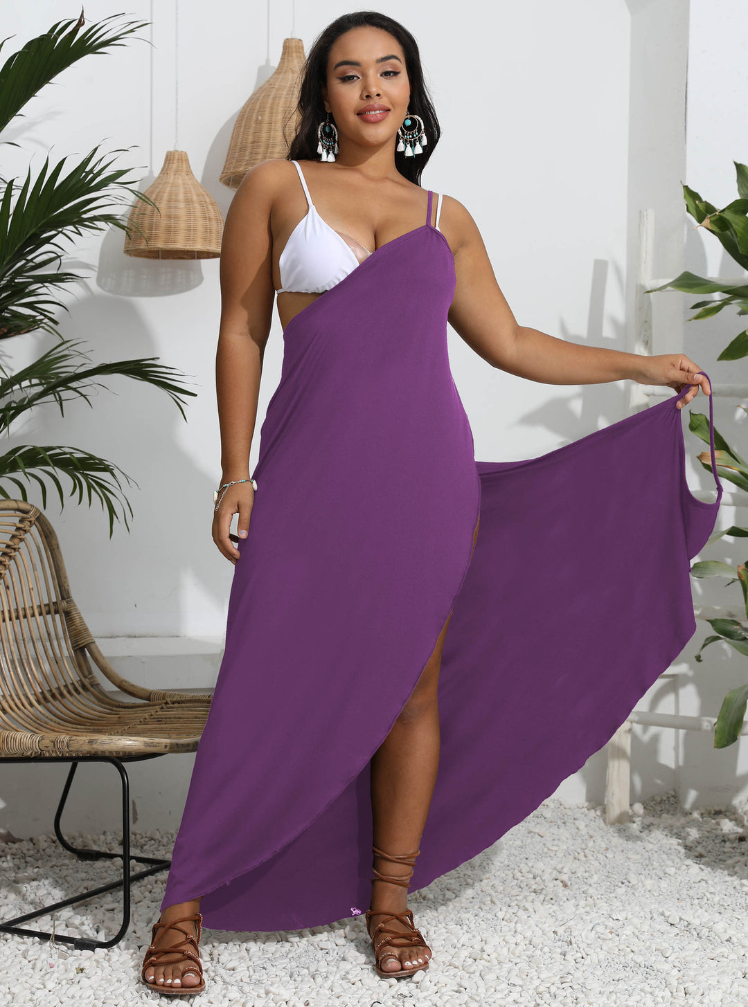 Damen Maxi-Kleid mit angesagtem Wickeldesign EB