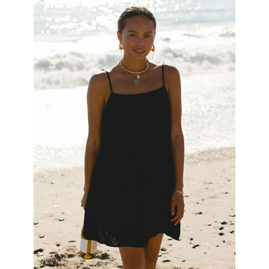 Damen Leichtes Sommerkleid mit Spaghetti-Trägern und fließendem Schnitt EB