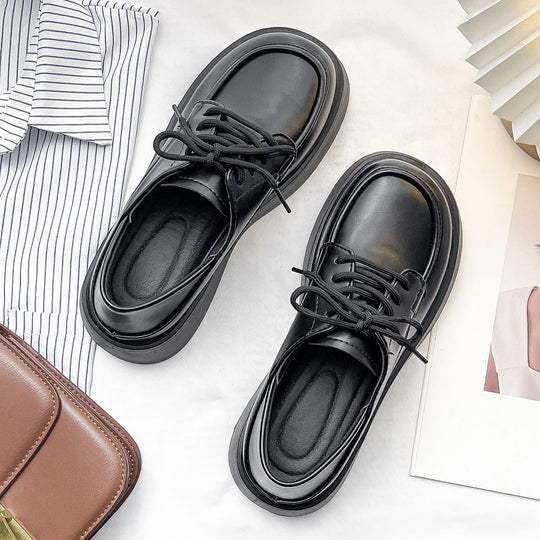 Damen Schnürschuhe mit modischem Plateau und edlem Obermaterial EB