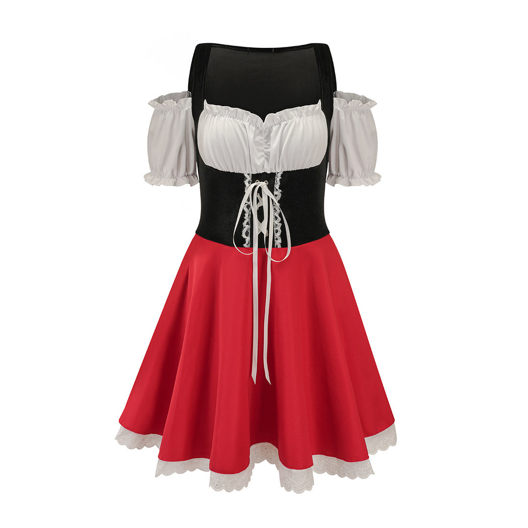 Damen Trachtenkleid mit romantischen Puffärmeln und verspieltem Schnitt EB