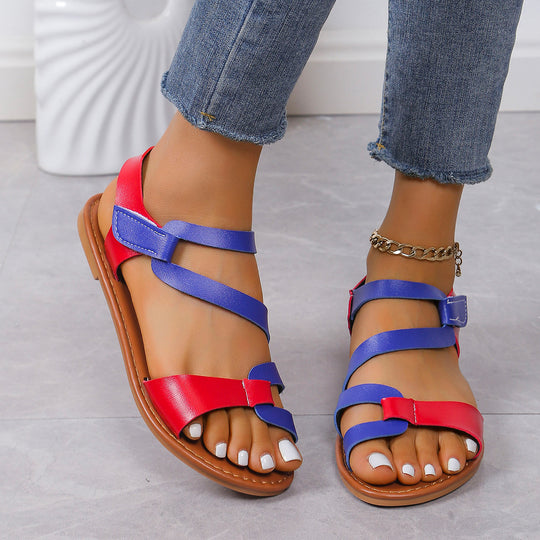 Damen modische Riemchen-Sandalen mit flexibler Sohle EB
