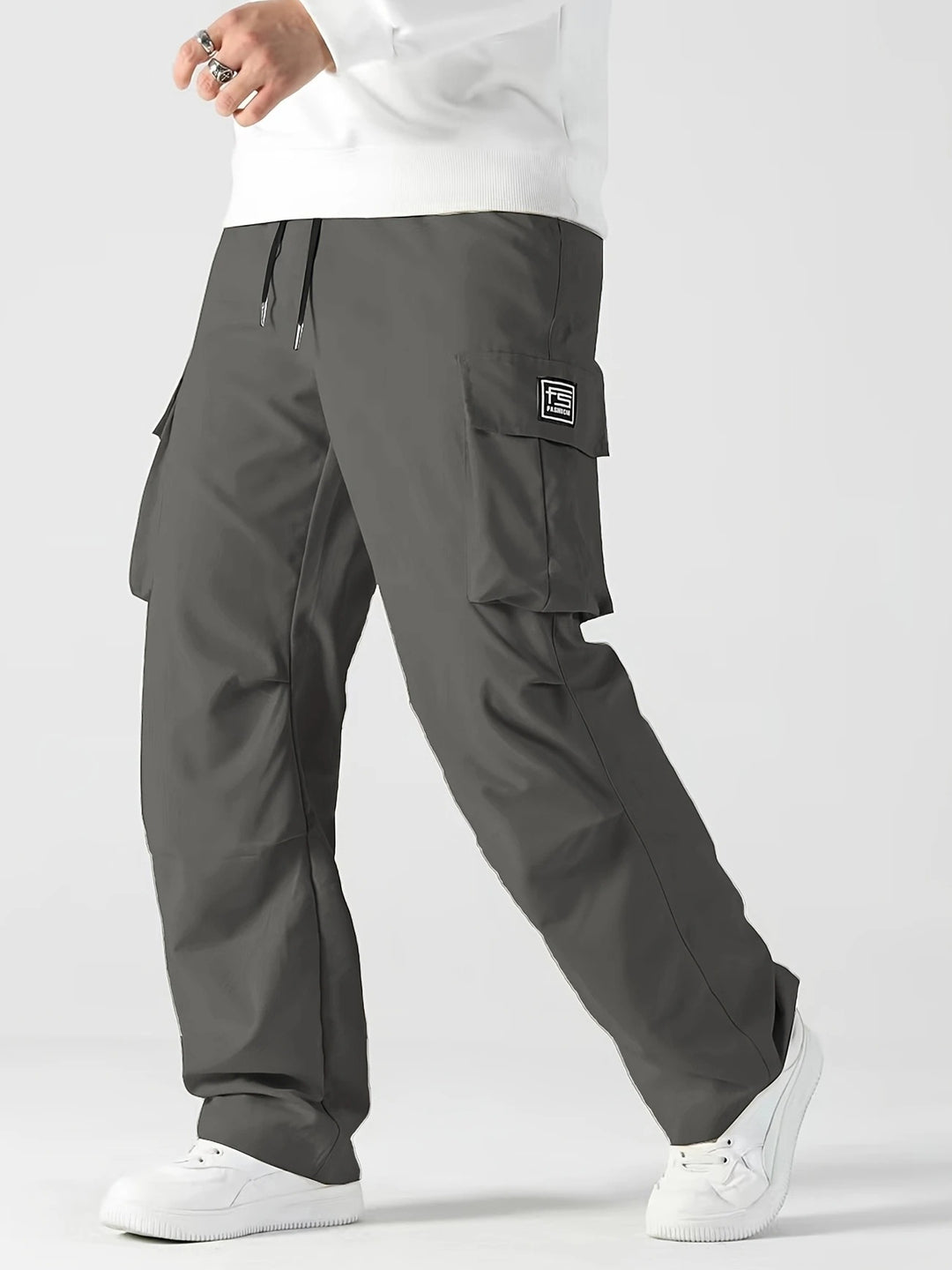 Herren Cargo-Hose mit multifunktionalen Taschen und elastischem Bund Hedi-Mode