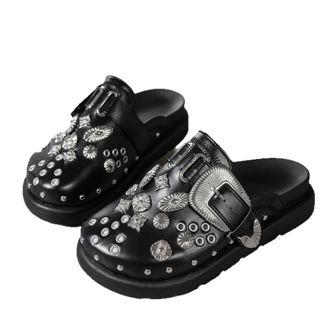 Damen Clogs mit funkelnden Zierteilen und modischem Schnallen-Design EB