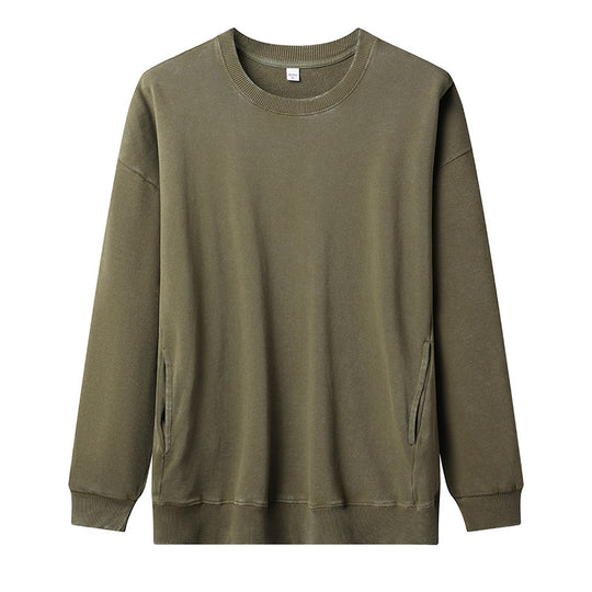 Damen lässiger Sweatshirt mit seitlichen Taschen EB