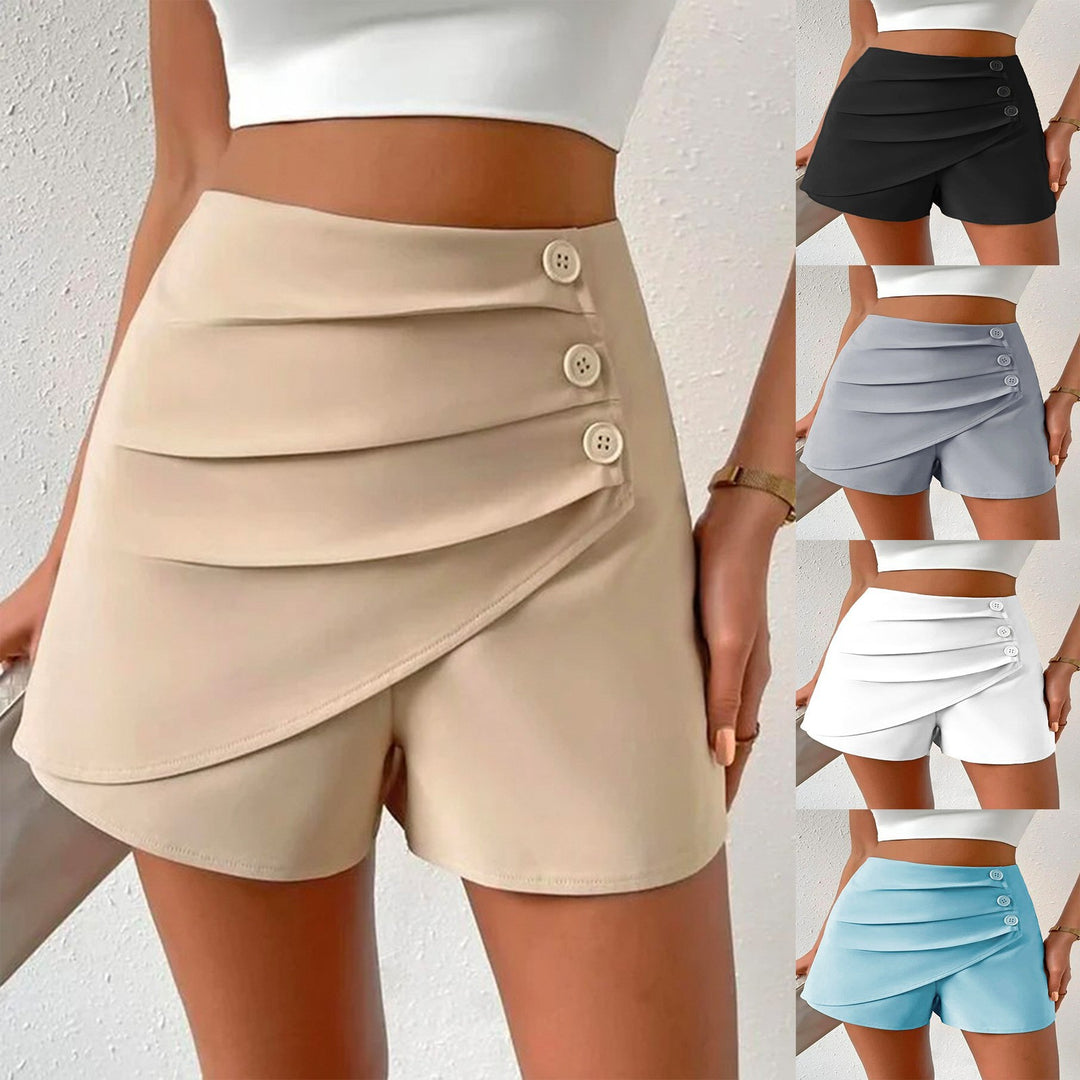 Damen Modische Shorts mit Drapierung und Knopfdetails EB