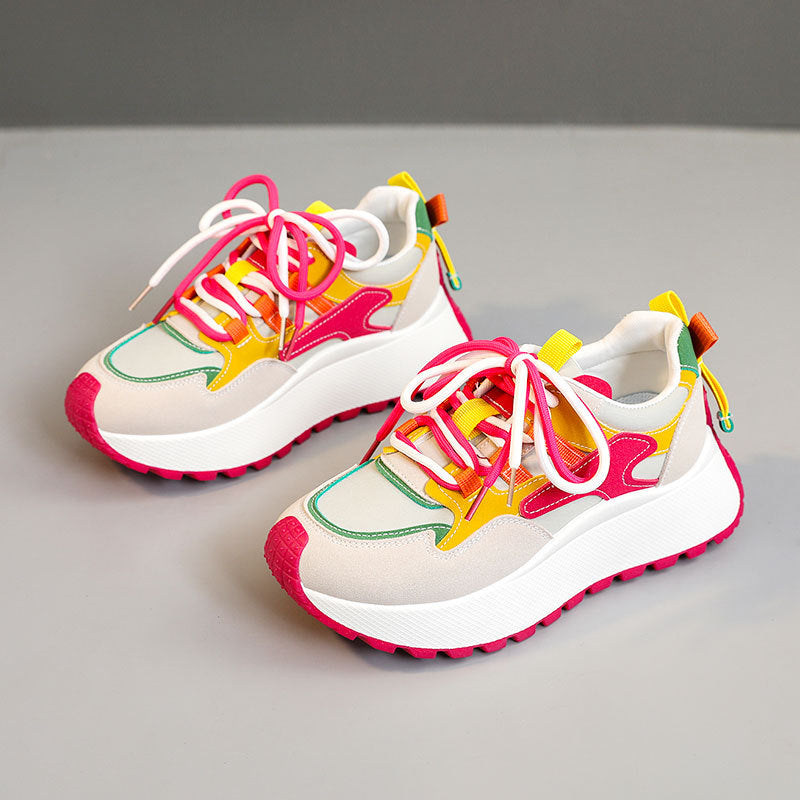 Damen Sportliche Freizeitsneaker mit buntem Design und bequemer Dämpfung EB