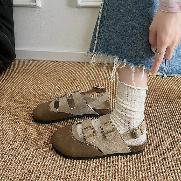 Damen Komfortable Sandalen mit verstellbaren Riemen und ergonomischer Sohle EB